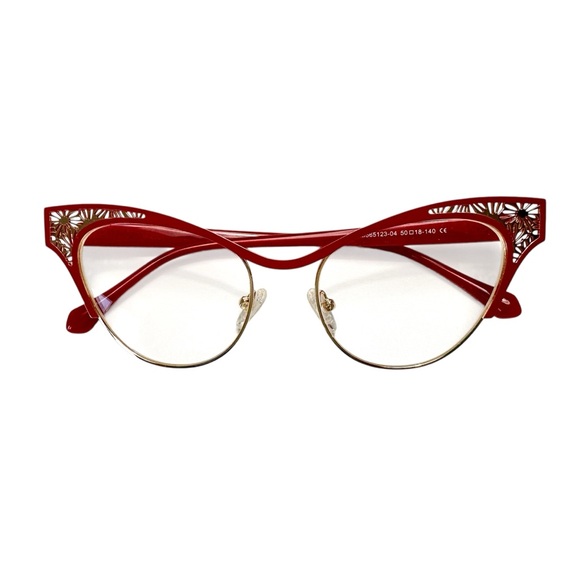 Vooglam Calista JGM565123-04 Cat Eye Red Gold Metal Eyeglasses - Picture 3 of 6